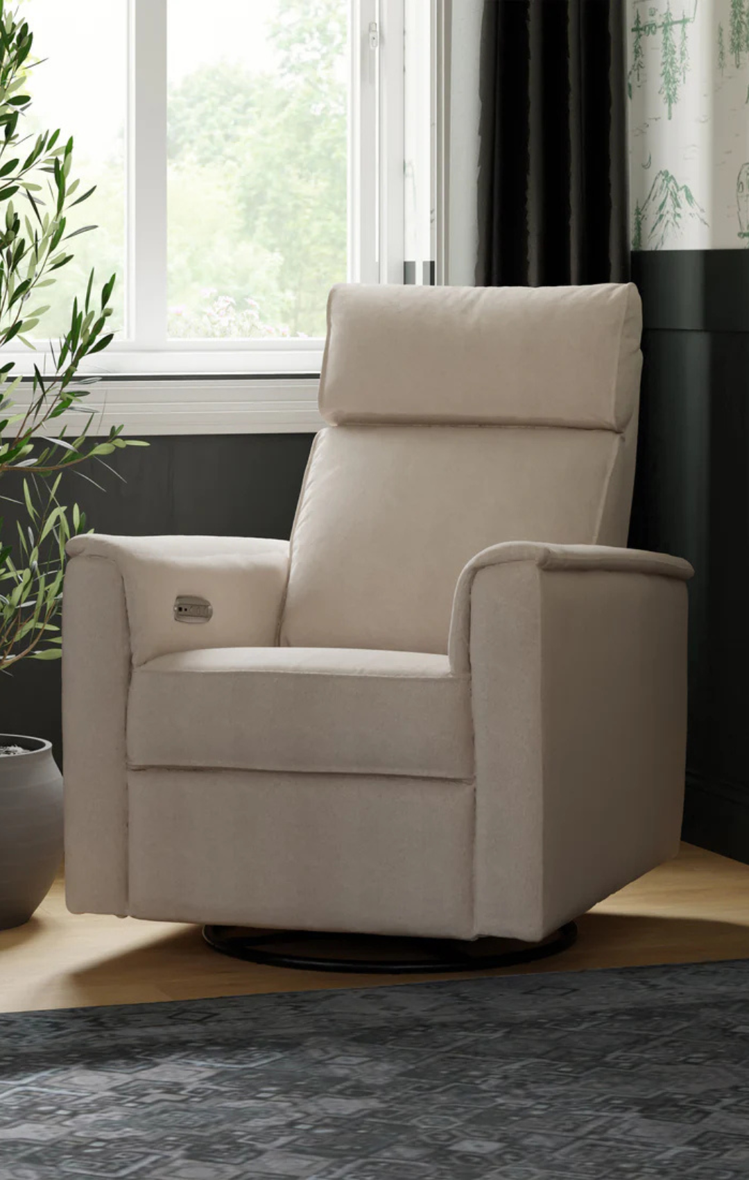 Namesake Willa Plus Power Glider With Power Headrest With Light Wood Base
