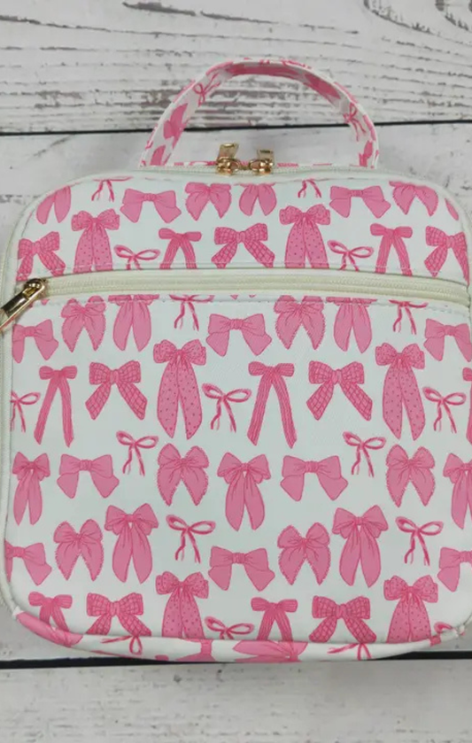 Bow Printed Canvas Lunch Box