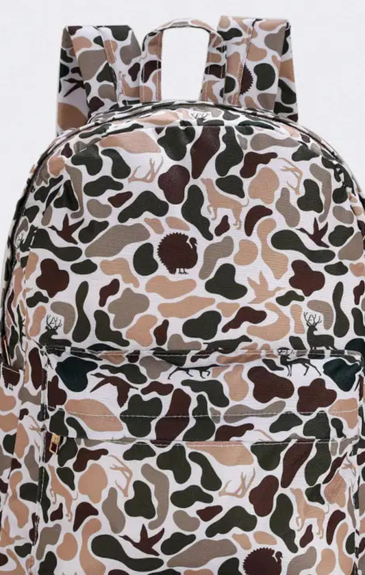 Deer Hunting Print Kids Canvas Backpack