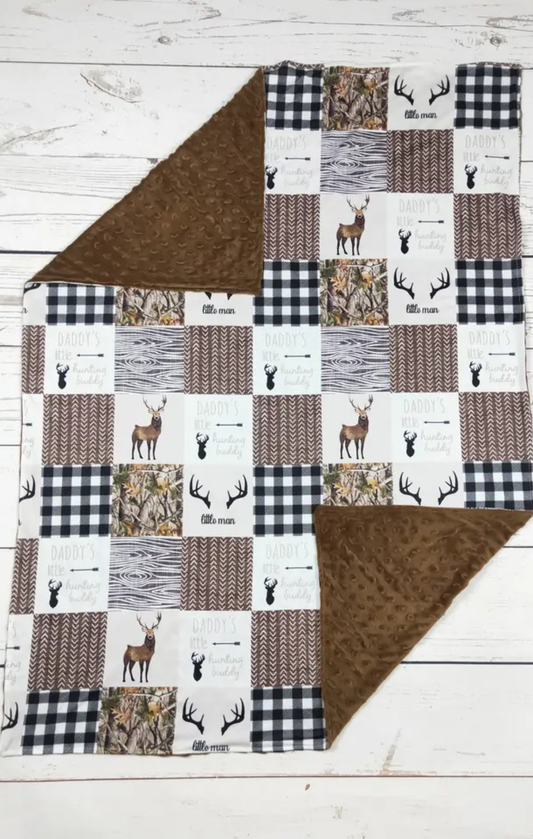 Little Man Deer Print Blanket