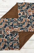 Load image into Gallery viewer, Brown Camouflauge Baby Blanket
