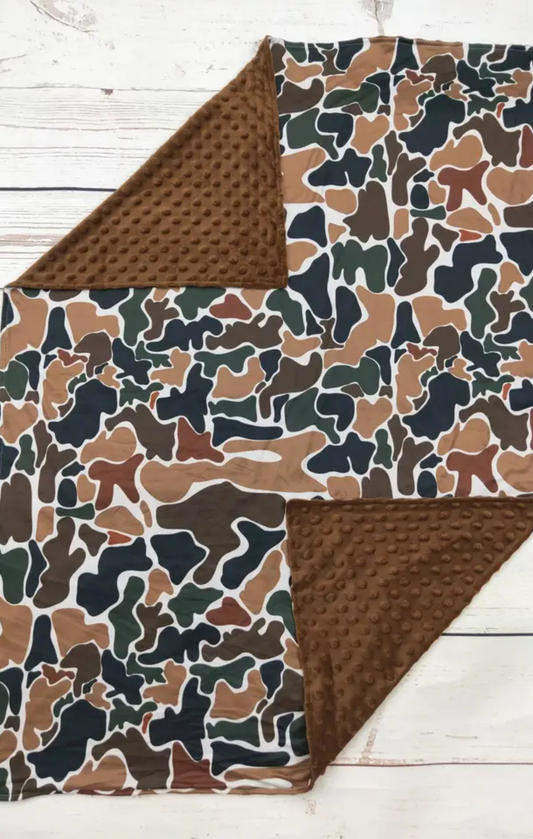 Brown Camouflauge Baby Blanket
