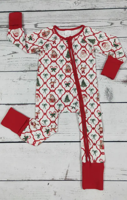 Santa Claurs Bow Printed Christmas Sleeper