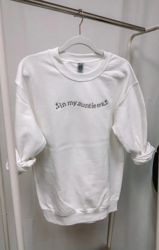 In My Auntie Era Embroidered Crewneck