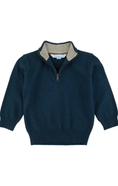 Load image into Gallery viewer, Boys Dark Navy Quarter-Zip Sweater
