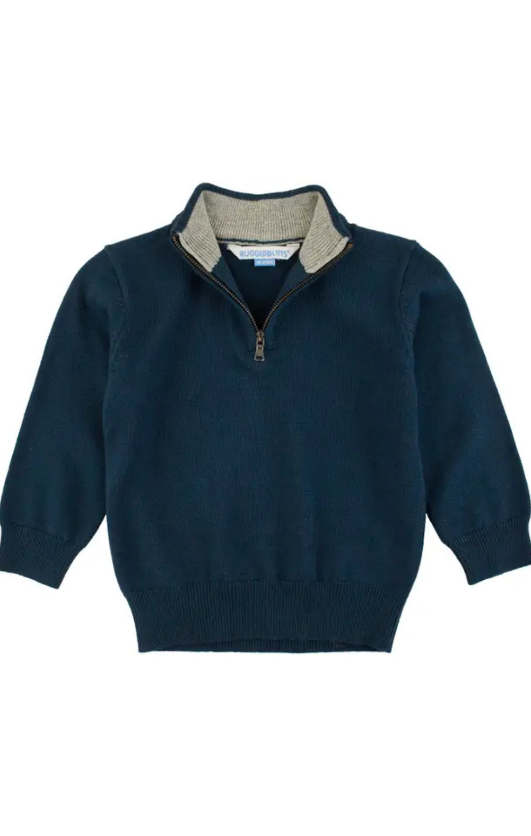 Boys Dark Navy Quarter-Zip Sweater