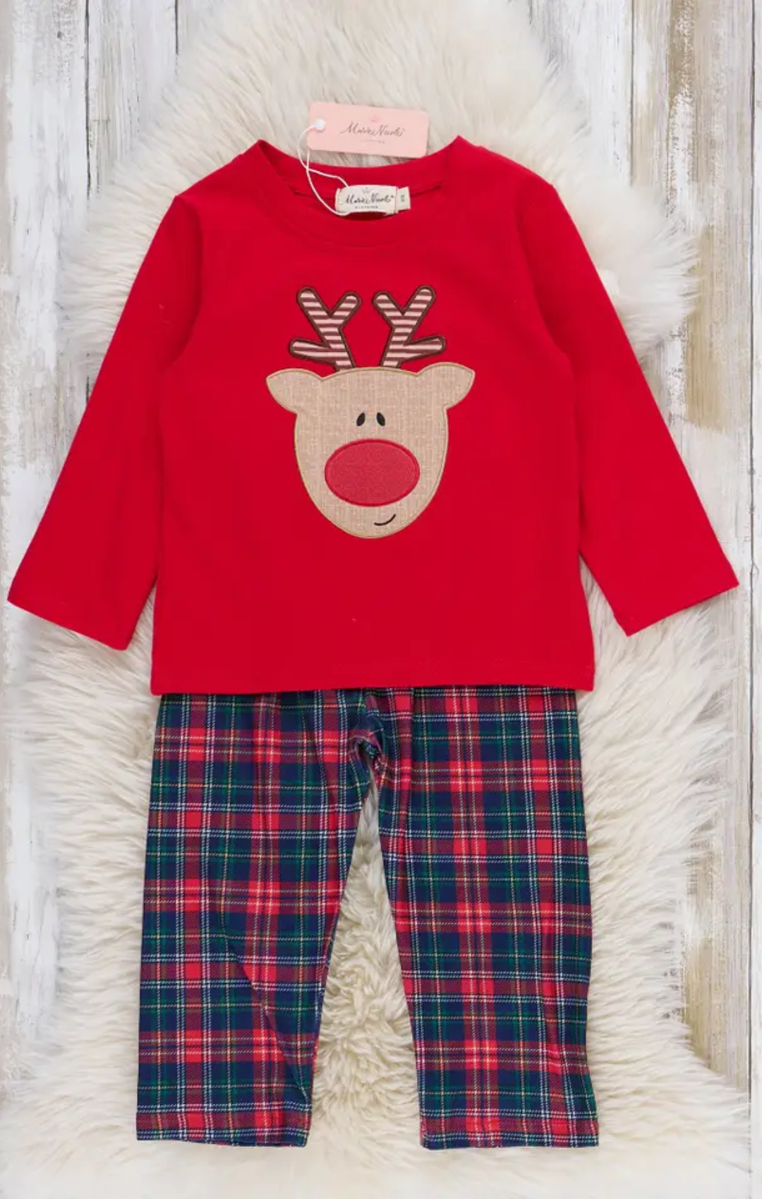 Rudolph Embroidered Set Outfit