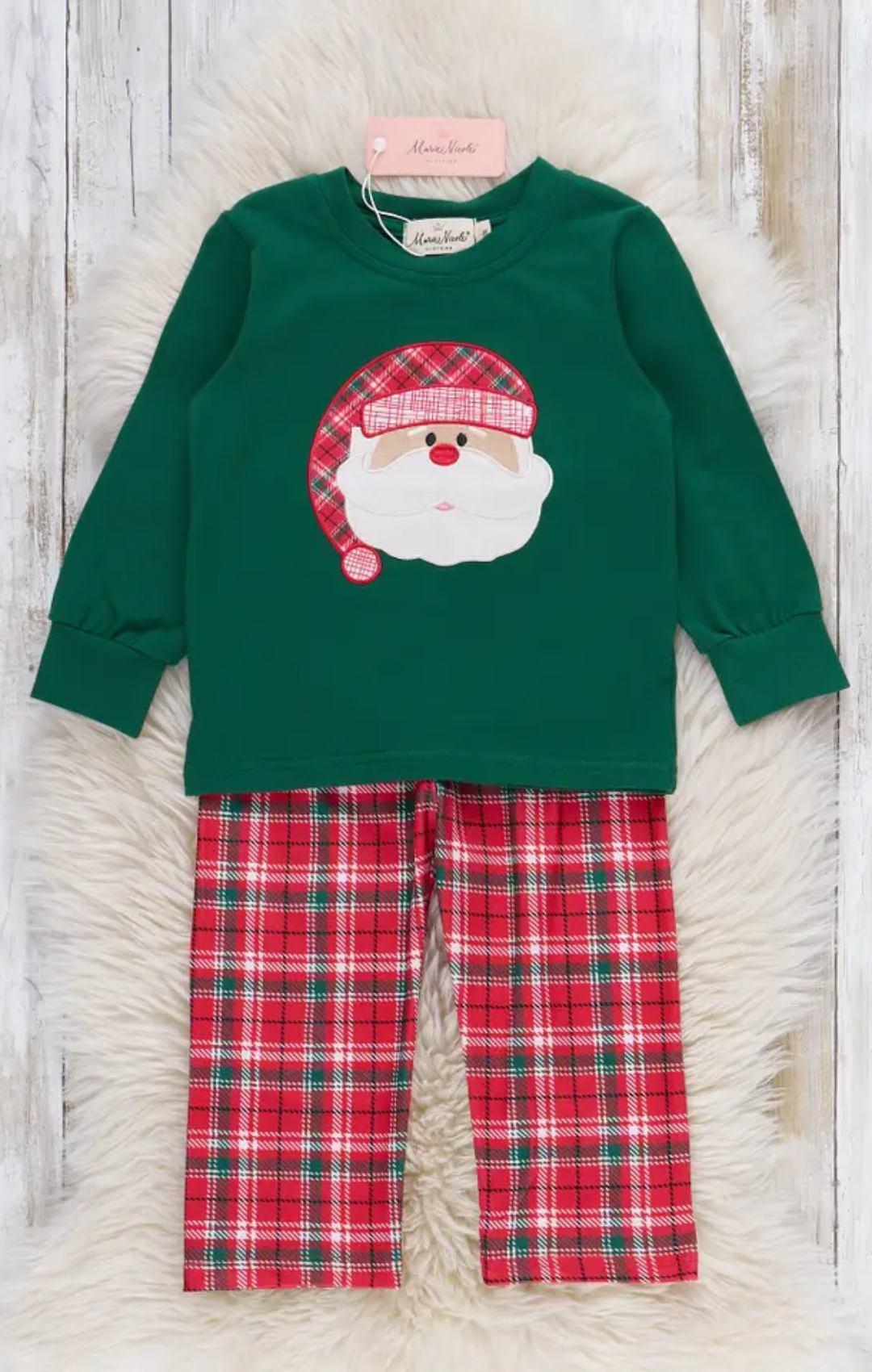 Santa Embroidered Pant Set