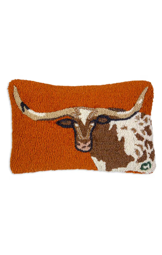 Longhorn 12X18' Hooked Wool Pillow