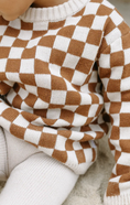 Load image into Gallery viewer, Russet Checkered Knit Sweater
