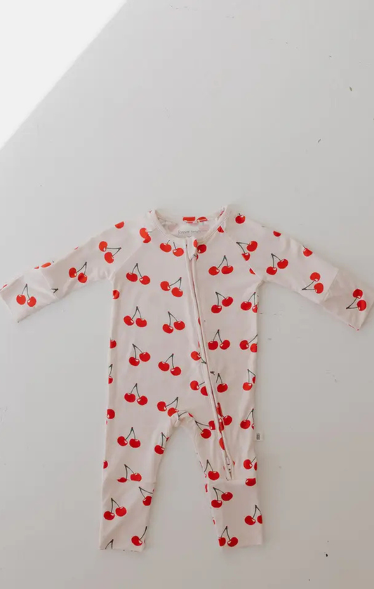 Cherry Orchard Bamboo Zip Pajamas