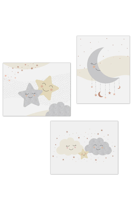 Goodnight Moon 3-Piece Unframed Nursery Wall Art