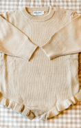 Load image into Gallery viewer, Ivory Knit Ruffle Onesie
