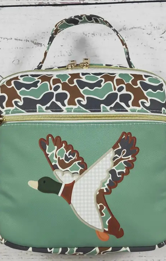 Camouflage Duck Printed Canvas Lunch Box