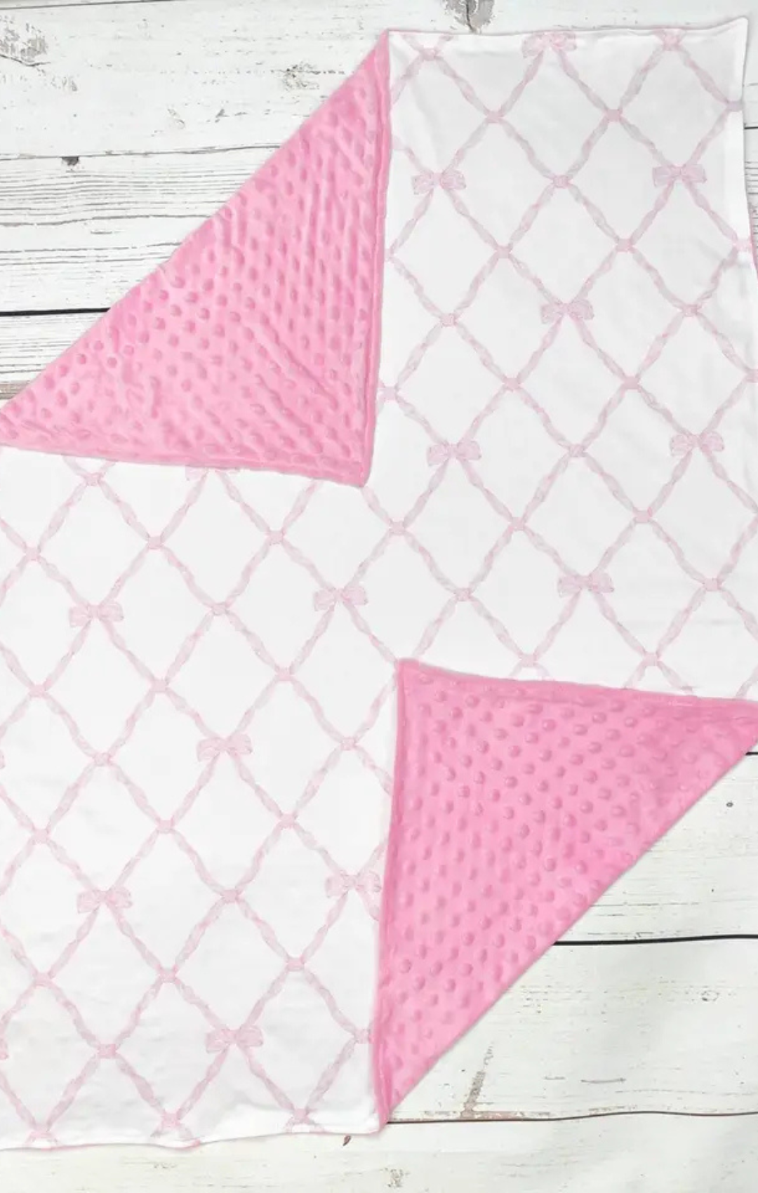Pink Bow Printed Blanket
