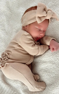 Load image into Gallery viewer, Tan Organic Waffle 2-Way Zip Ruffle
