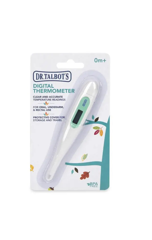 Digital Thermometer with Protective Cover, White