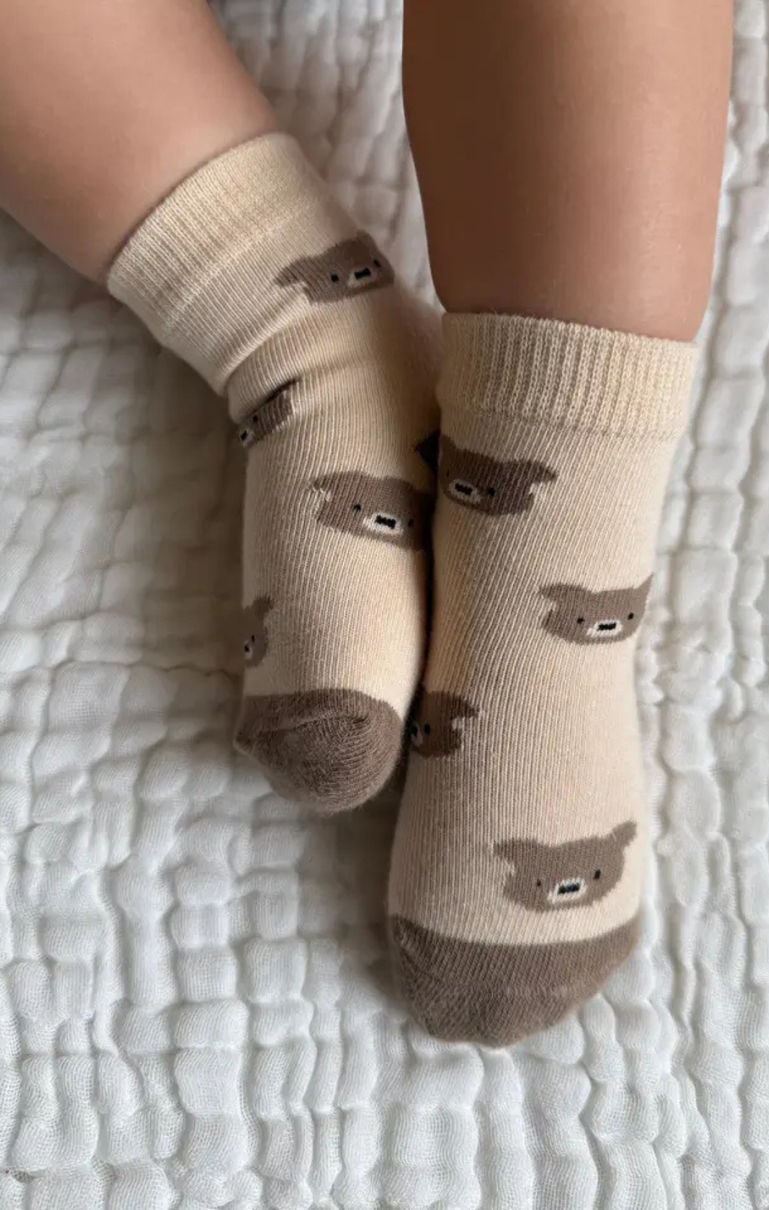 Little Bear Baby Socks - Cream