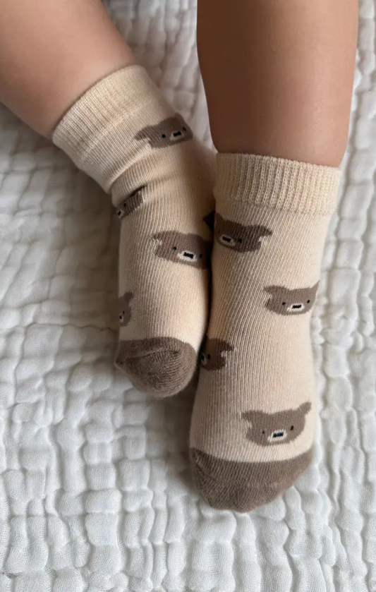Little Bear Baby Socks - Cream