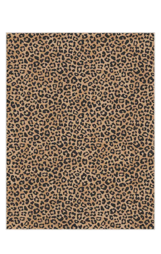 Animal Print Leopard Pattern Flat-Weave Rug