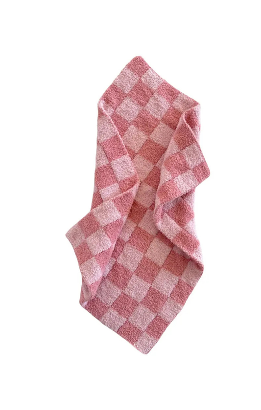 Phufy® Bliss Checkerboard Mini Blanket - Strawberry/Carnation