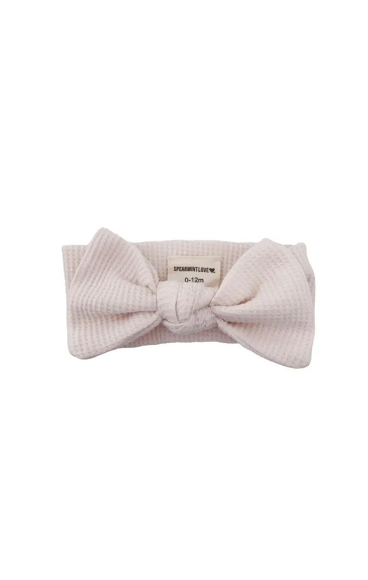Organic Waffle Knot Bow - Snow