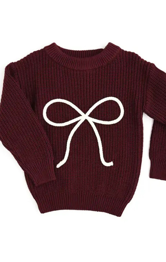 Maroon Bow Sweater