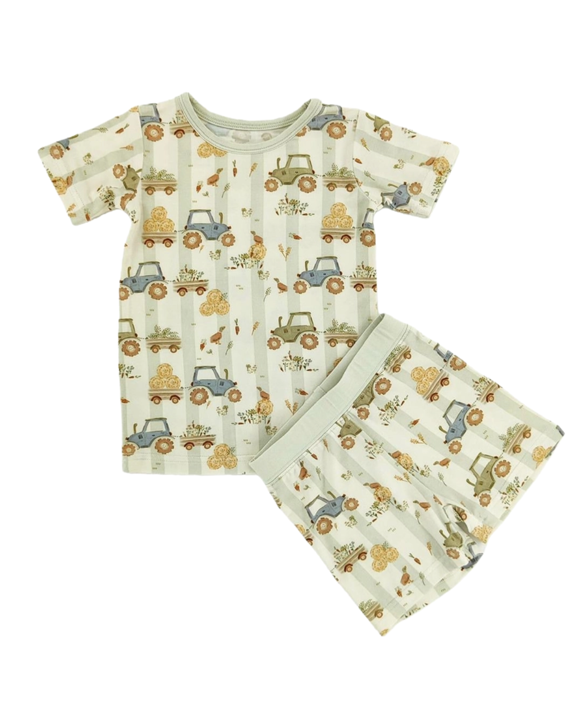 Tractor Trails Bamboo Short Set