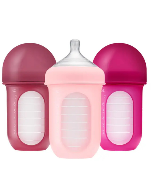 Boon Nursh Bottle- 3 Bottles - 8oz Pink Multiocolor