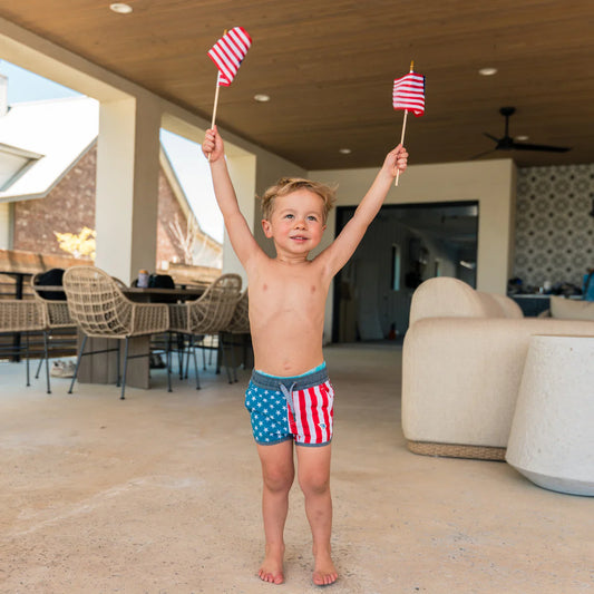Burlebo Throwback USA Swim Trunks
