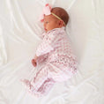 Load image into Gallery viewer, Rosy Gingham Peter Pan Ruffle Zipper Footie
