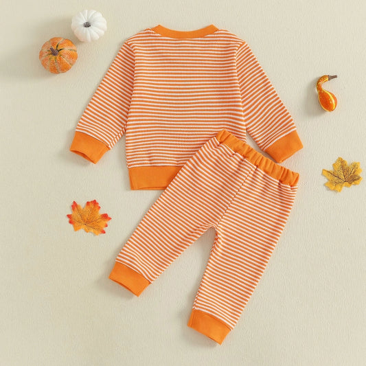 Halloween Pumpkin Striped Embroidery Set