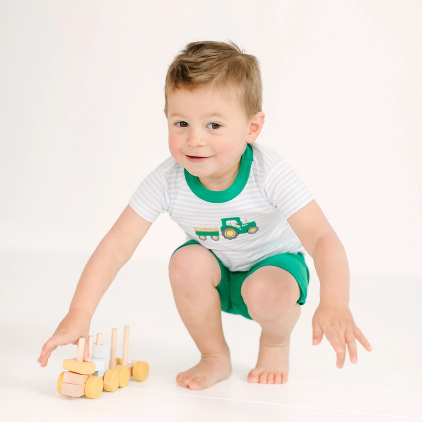 Little Farmer Applique Short Pajamas