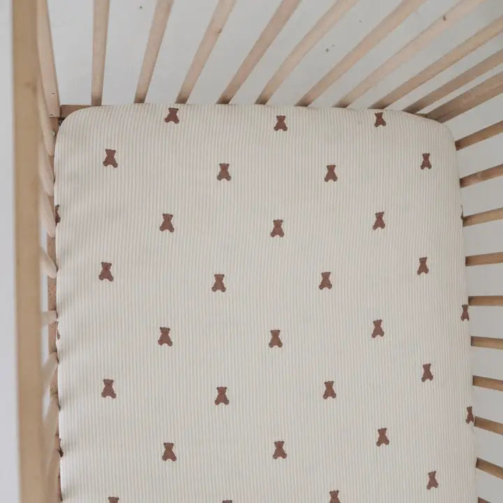 Teddy Muslin Crib Sheet