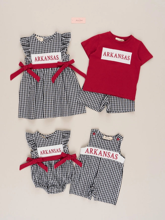 Arkansas Smocked Gingham Bubble