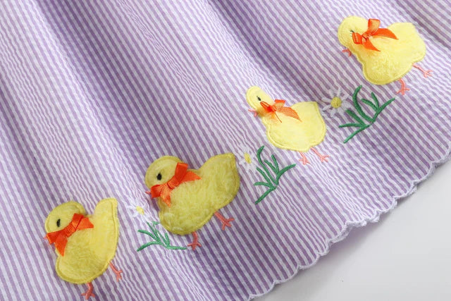 Fuzzy Chick Flower Smocked Dress