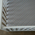 Load image into Gallery viewer, Stormy Blue Checker Crib Sheet
