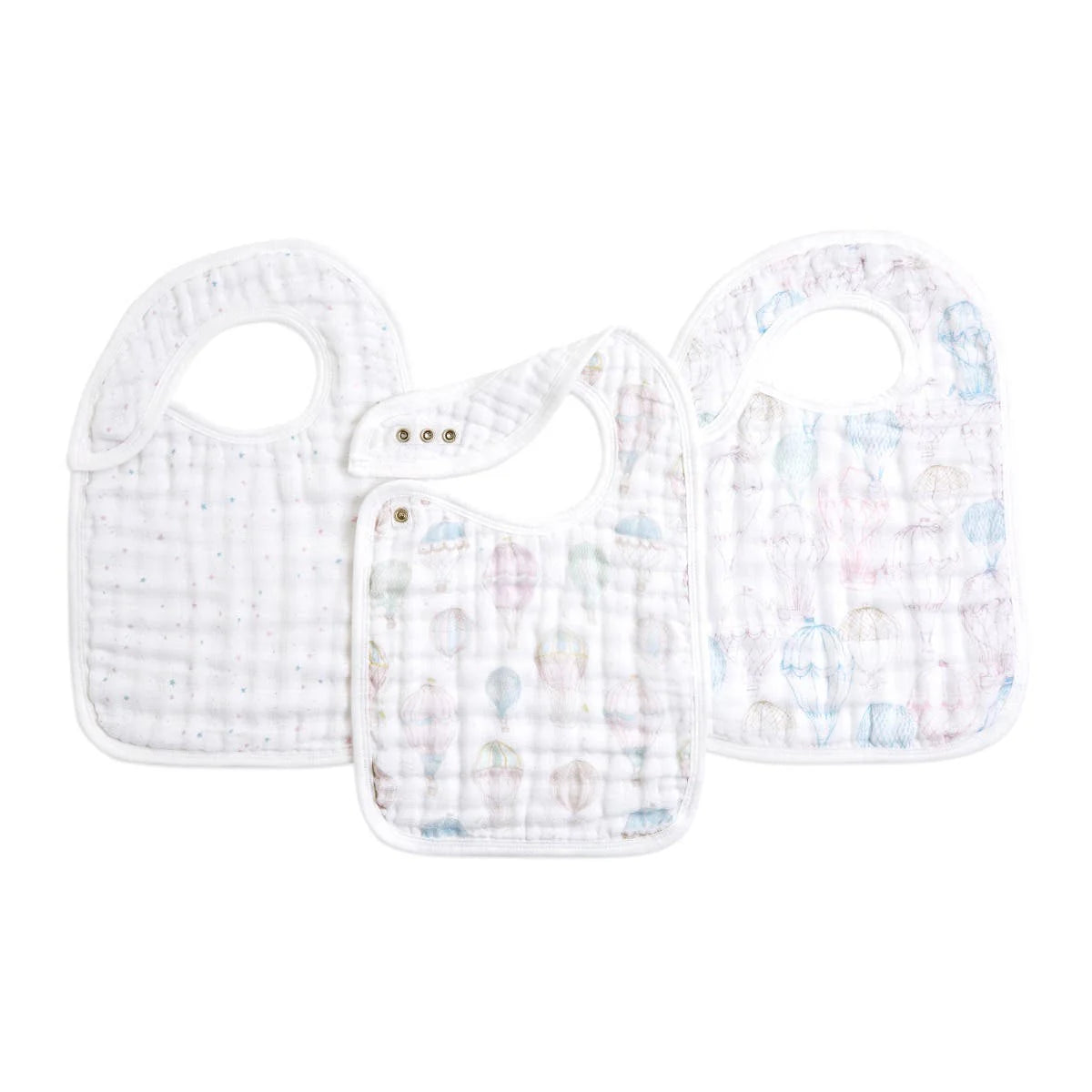 Aden+Anais Above the Clouds Organic Snap Bibs 3-Pack