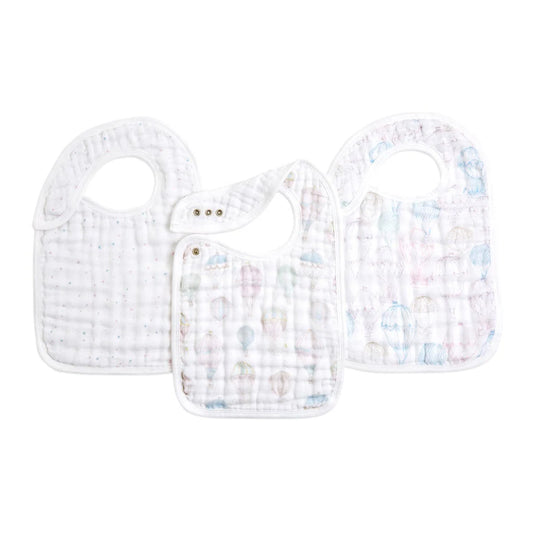 Aden+Anais Above the Clouds Organic Snap Bibs 3-Pack
