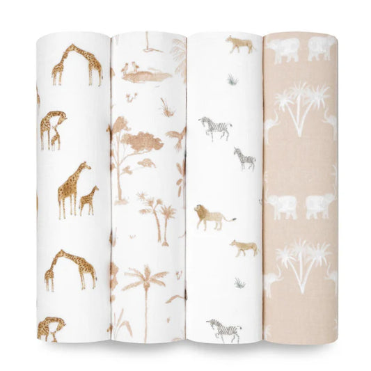 Aden+Anais Safari Dreams Organic Swaddles 4-Pack