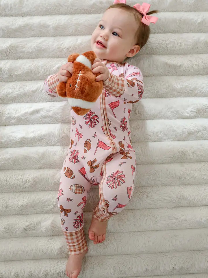 Huddles & Cuddles Pink Convertible Zipper Romper