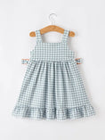 Load image into Gallery viewer, I <3 Mama Plaid Girls Bow Ruffle Dress
