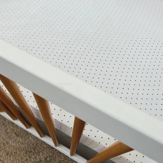 Stretch Crib Sheet - Navy Polka Dot