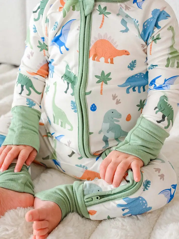 Little Fossil Convertible Bamboo Zip Romper