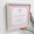 Load image into Gallery viewer, Gingham Our Little Girl Framed Art- 11"x11"
