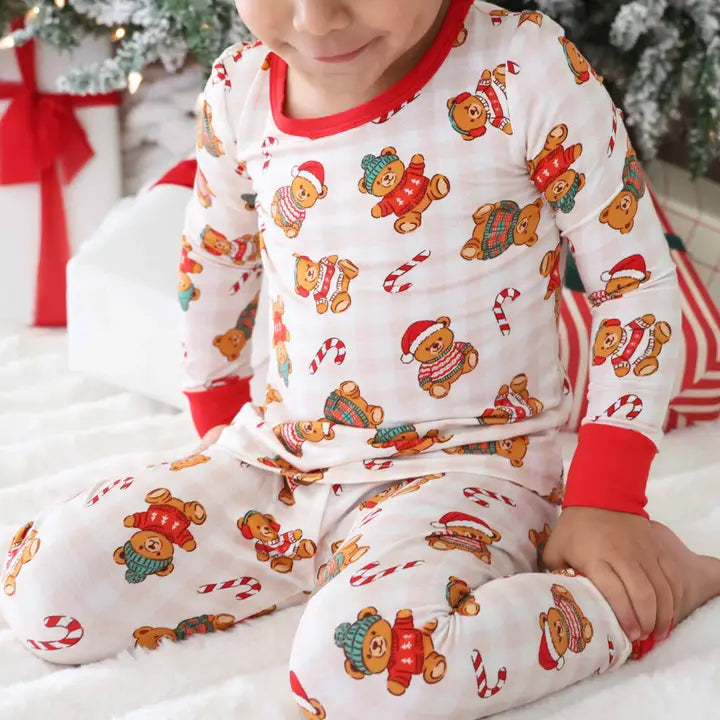 Beary Christmas Two Piece Pajama Set | Neutral