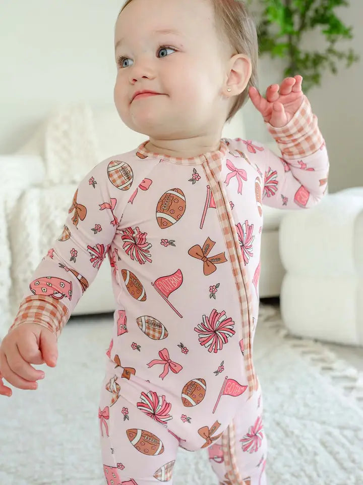 Huddles & Cuddles Pink Convertible Zipper Romper