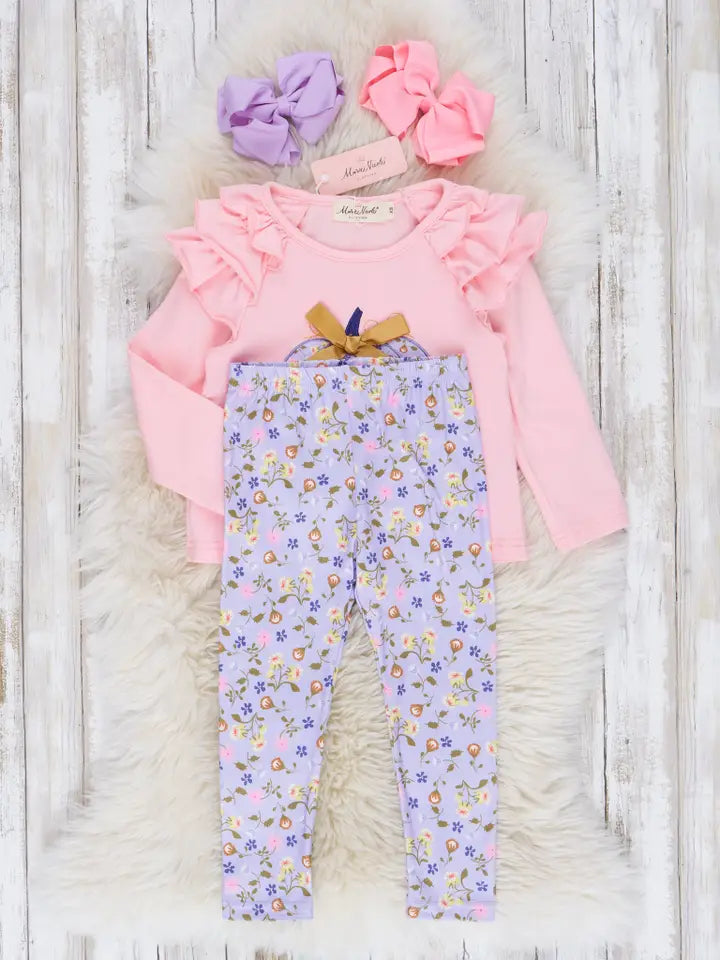 Pink & Lilac Pumpkin Ruffle Outfit