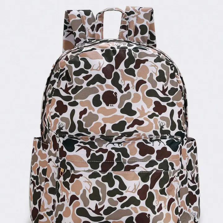Deer Hunting Print Kids Canvas Backpack