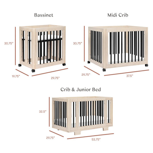 Babyletto Natural/Black Yuzu 8-in-1 Convertible Crib